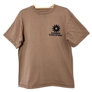 Public Supply T Shirt Mens L Brown Cotton Graphic Short Sleeve‎ Boxy Streetwear